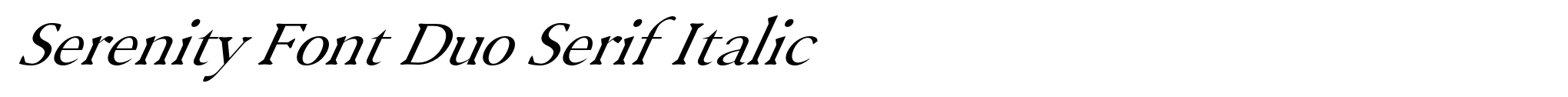 Serenity Font Duo Serif Italic image